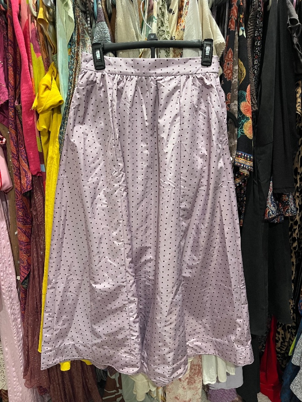 Purple polka dot skirt